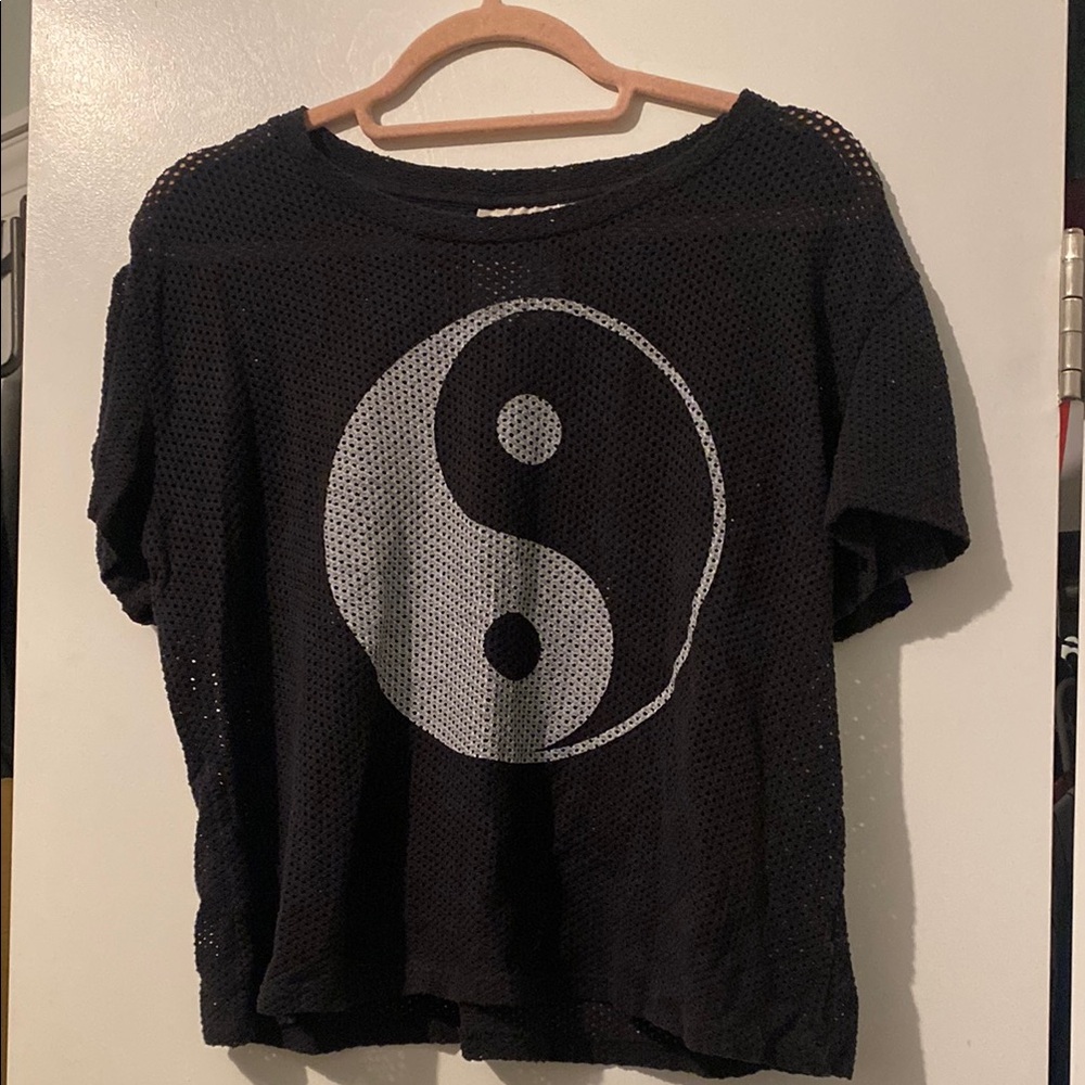 Ying Yang Mesh Crop Top